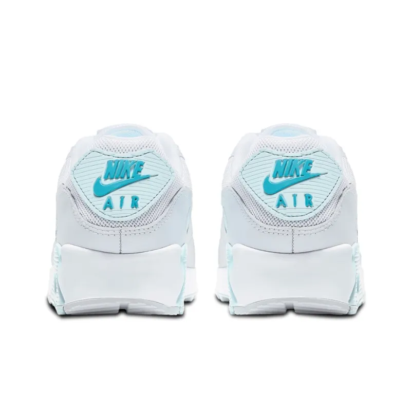 Nike Air Max 90 Cushioned Slip-Resistant Low-Top Running Shoes Men's Light Ice Blue-4