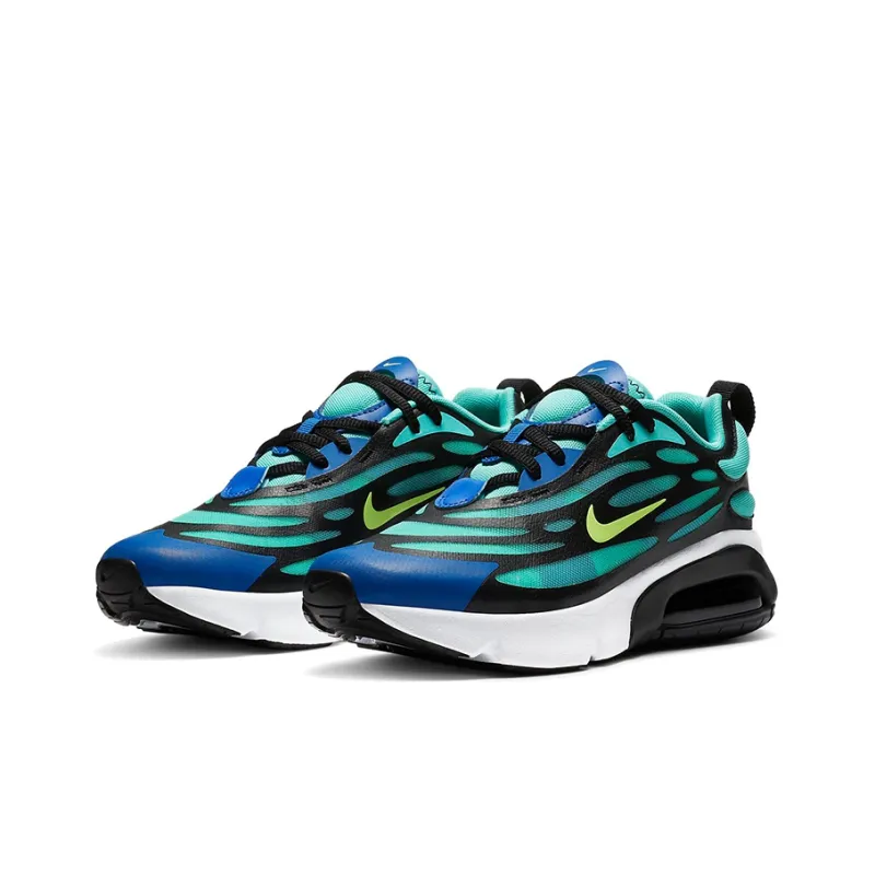Nike Air Max Exosense Slip-Resistant Low-Top Running Shoes GS Black Blue Green-2