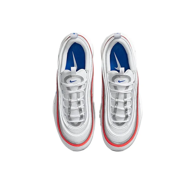 Nike Air Max 97 Metallic Silver Flash Crimson Racer Blue Women's-3
