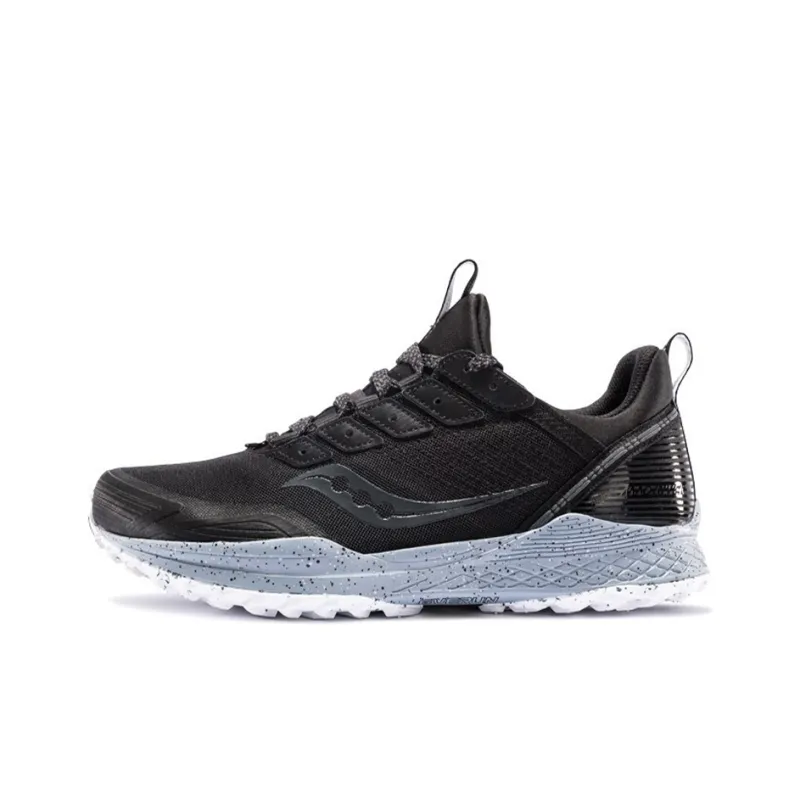 Saucony Mad River TR Turbulent Flow Cushioned Wear-Resistant Lightweight Low-Top Running Shoes Men's Black-0