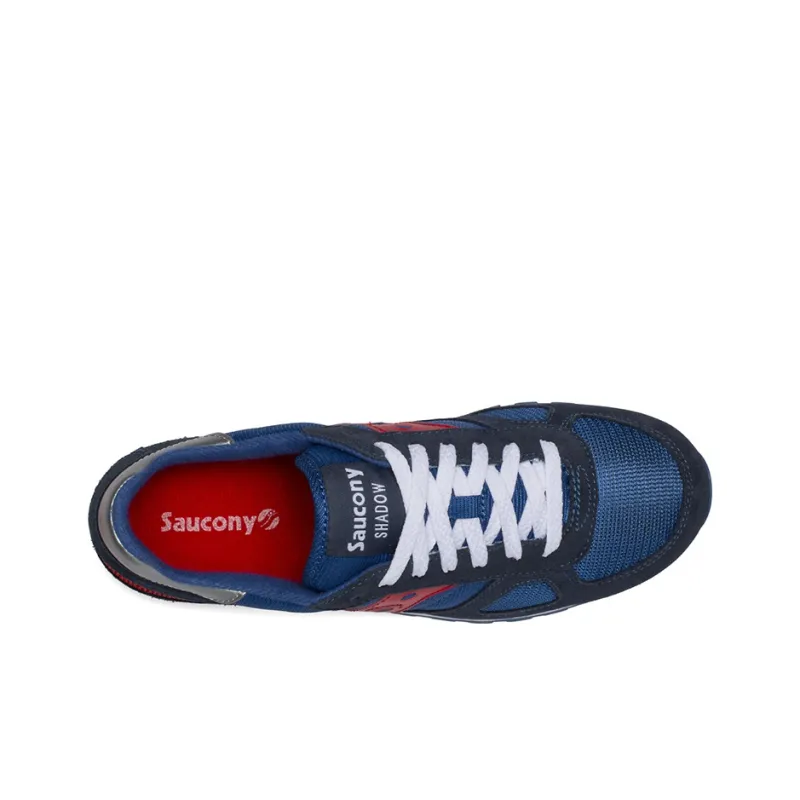 Saucony Shadow Original Non-slip Lightweight Low-Top Running Shoes Men's Dark Blue Red-3