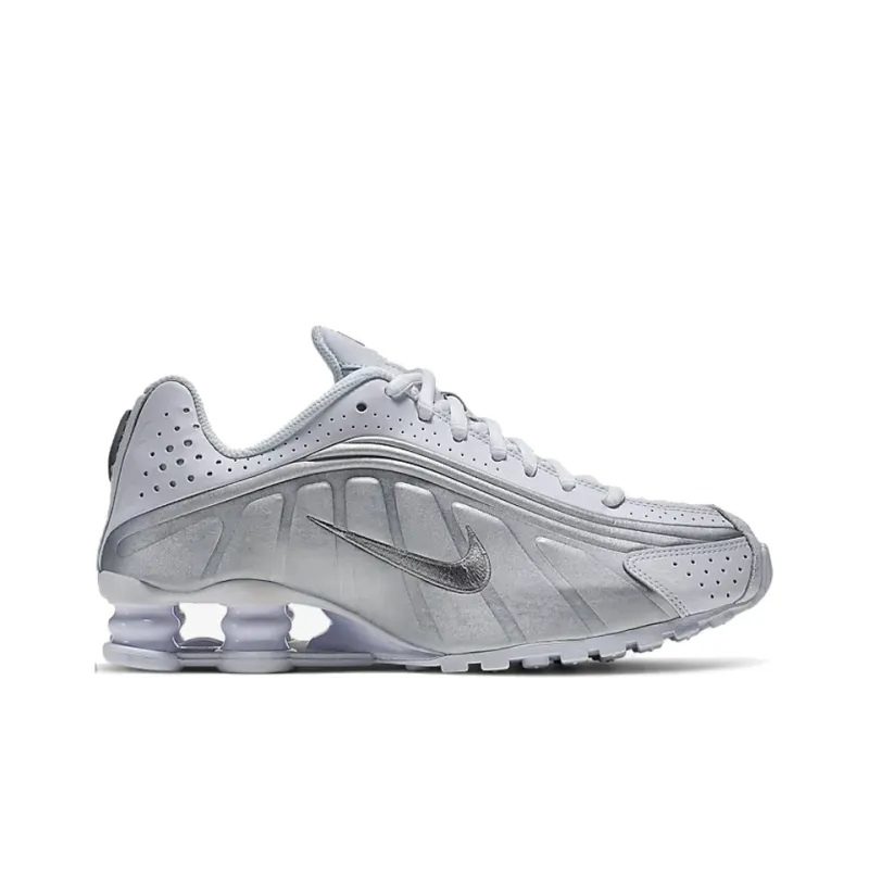 Nike Shox R4 White Metallic Silver GS-1