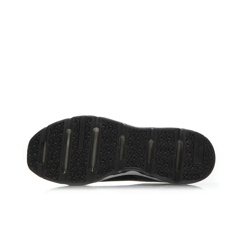 LiNing Photocopy Cushioned Anti-Slip Wear-Resistant Breathable Lightweight Low-Top Running Shoes Men's Black White-4