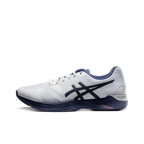 Asics Anti-Slip And Wear-Resistant Breathable Cushioning Low-Top Running Shoes Men's Gray Navy Blue
