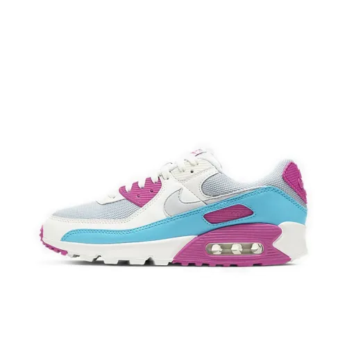 Nike Air Max 90 White Vivid Pink Light Blue Fury Women's