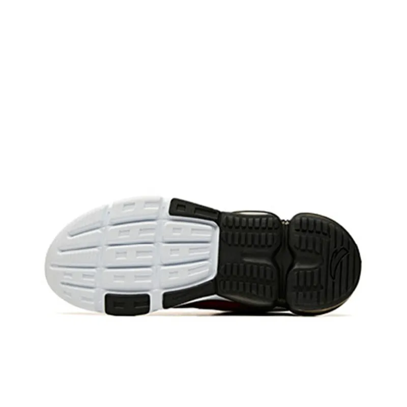 Anta Cushioned Slip-Resistant Abrasion-Resistant Breathable Low-Top Running Shoes Men's Red White Black-4