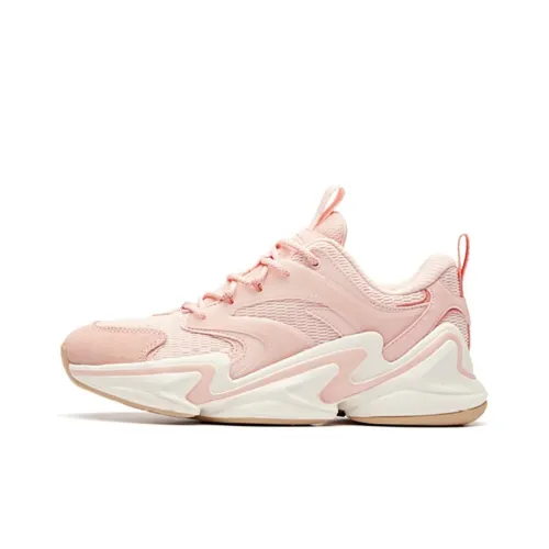 Anta Lightweight Low Top Running Shoes Women's Pink White Girlish Heart