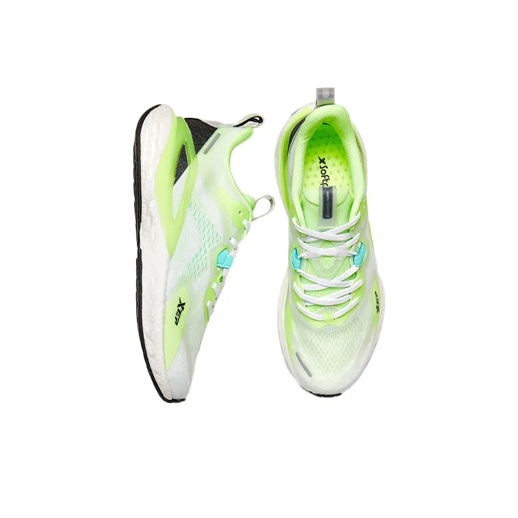 XTEP Cushioning Anti Slip And Wear Resistant Low Top Running Shoes Men's White Green-3