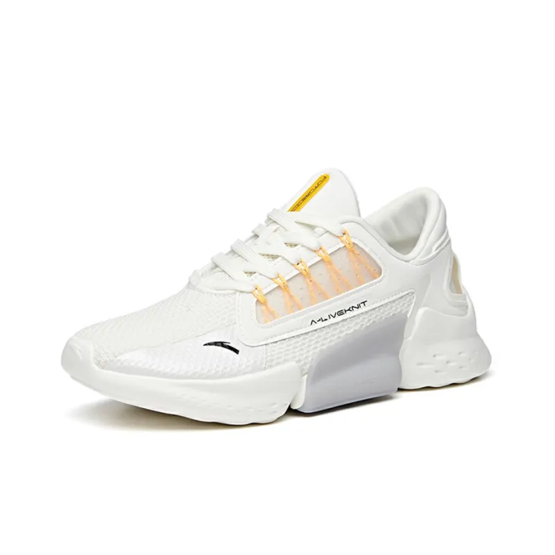 Anta Cushioning Abrasion Resistant Lightweight Low Top Running Shoes Men's White-1
