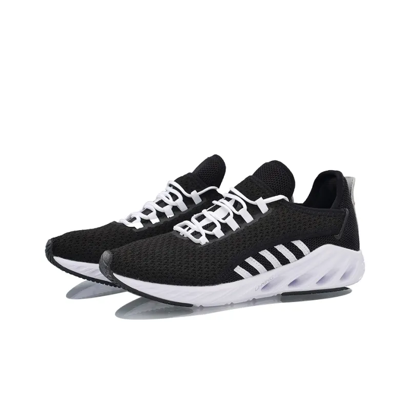 LINING Half Air Cushion Running Shoes Women's Low Top Black/White-2