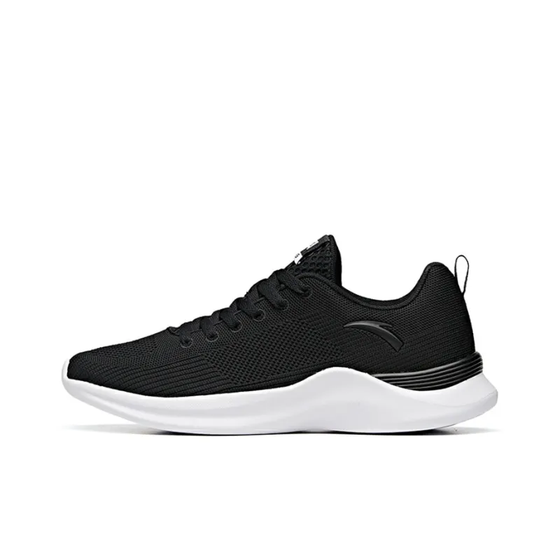 Anta Running Collection Cushioned Slip-Resistant Abrasion-Resistant Low-Top Running Shoes Men's Black White-0