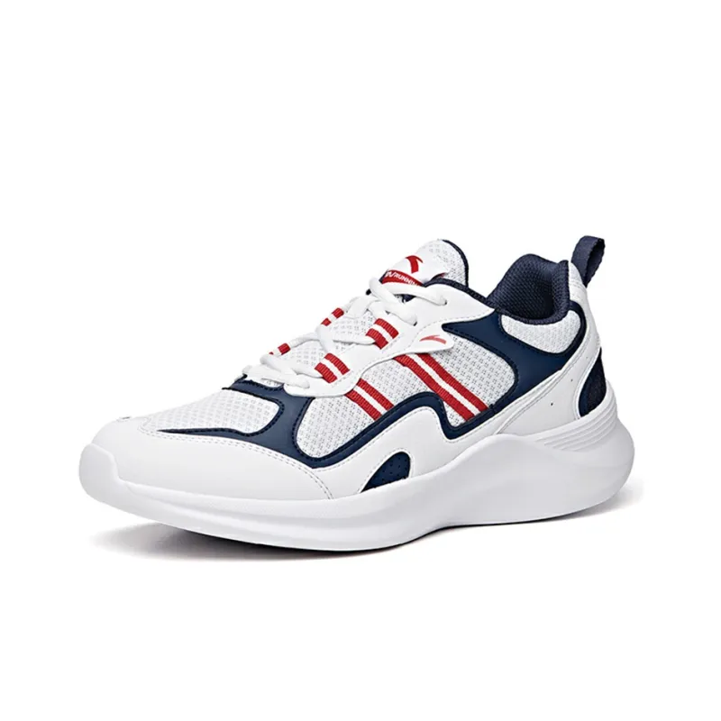Anta Cushioning, Abrasion Resistant, Breathable, Lightweight Low Top Running Shoes Men's White Blue Red-1