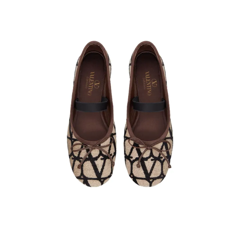 Valentino Toile Iconographe Slip On Ballerina Shoes Women's-3