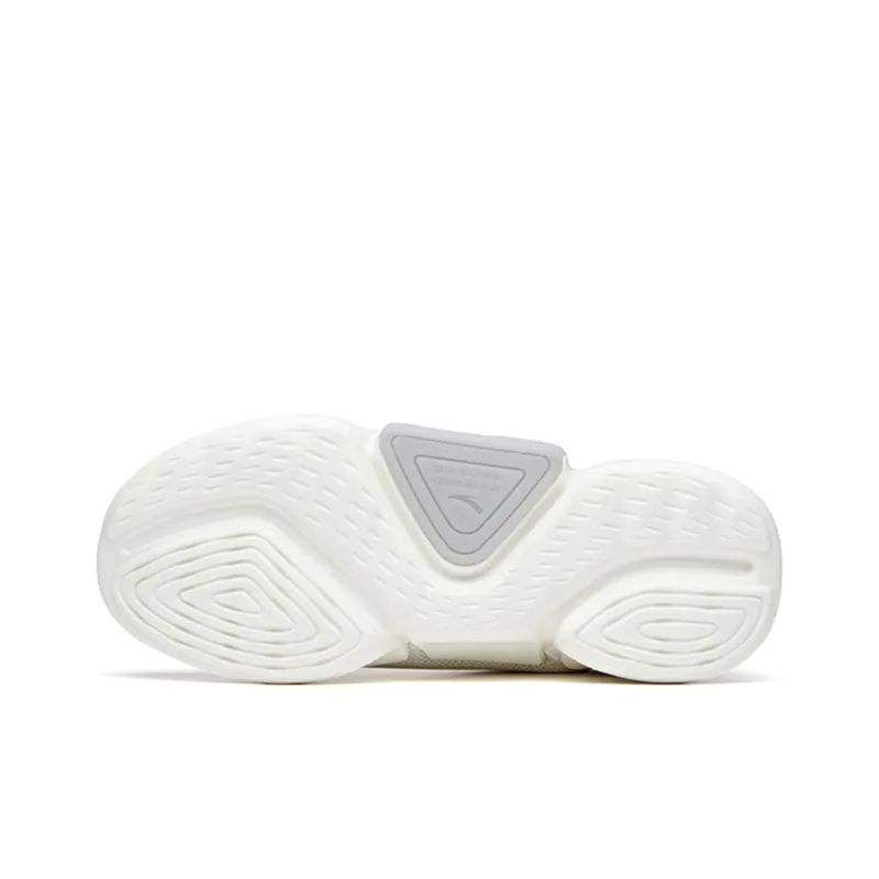 Anta Cushioning Abrasion Resistant Lightweight Low Top Running Shoes Men's White-4