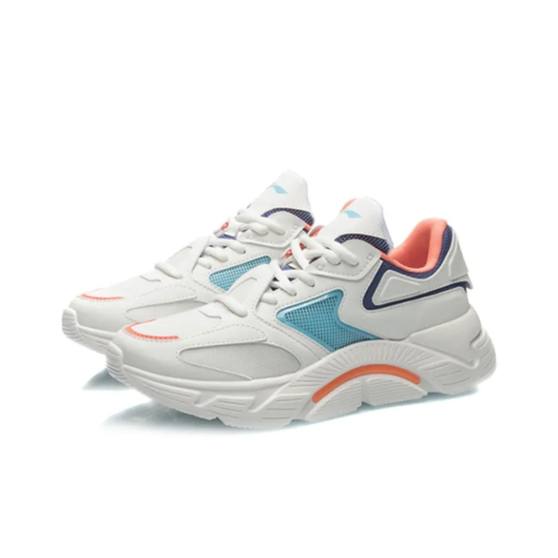 LiNing Cushioning Anti Slip And Wear Resistant Low Top Running Shoes Women's Mist White-2