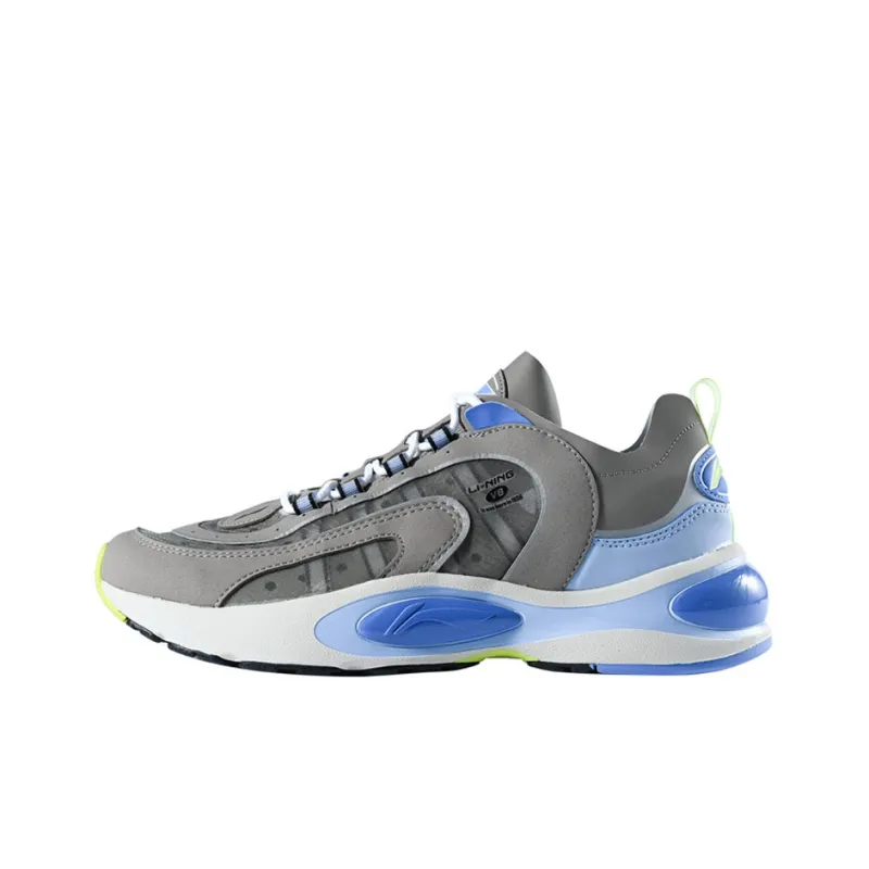 LiNing V8 Low Top Running Shoes Men's Gray Blue-0