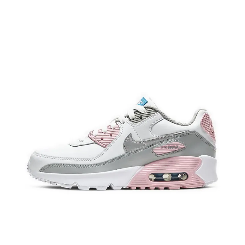 Nike Air Max 90 Leather Metallic Silver Pink GS-0