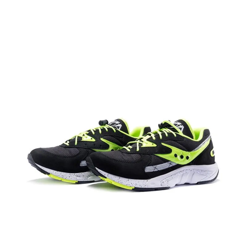 Saucony Aya Anti Slip Wear Resistant Low Top Running Shoes Men's Black Neon-2
