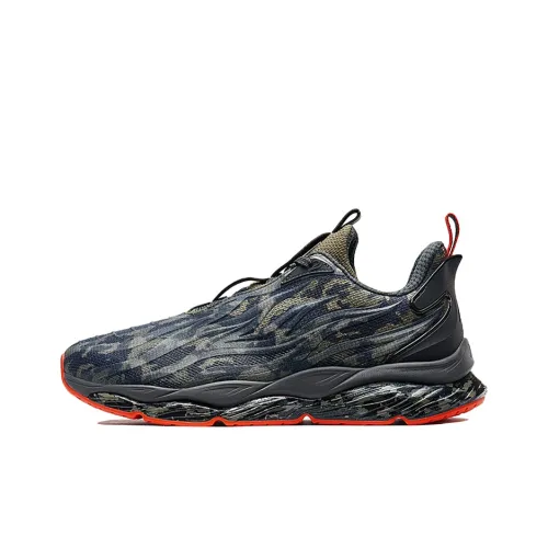 XTEP Windfire 22 Shock Absorbers With Slip Resistant Features Low Top Running Shoes Men's Army Green
