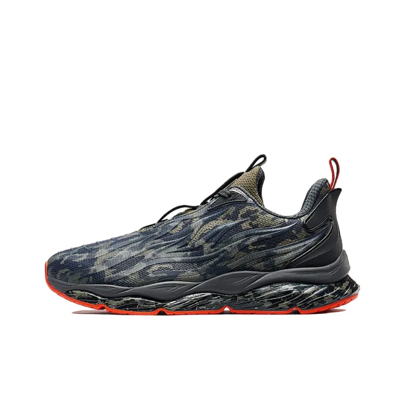 XTEP Windfire 22 Shock Absorbers With Slip Resistant Features Low Top Running Shoes Men's Army Green-0