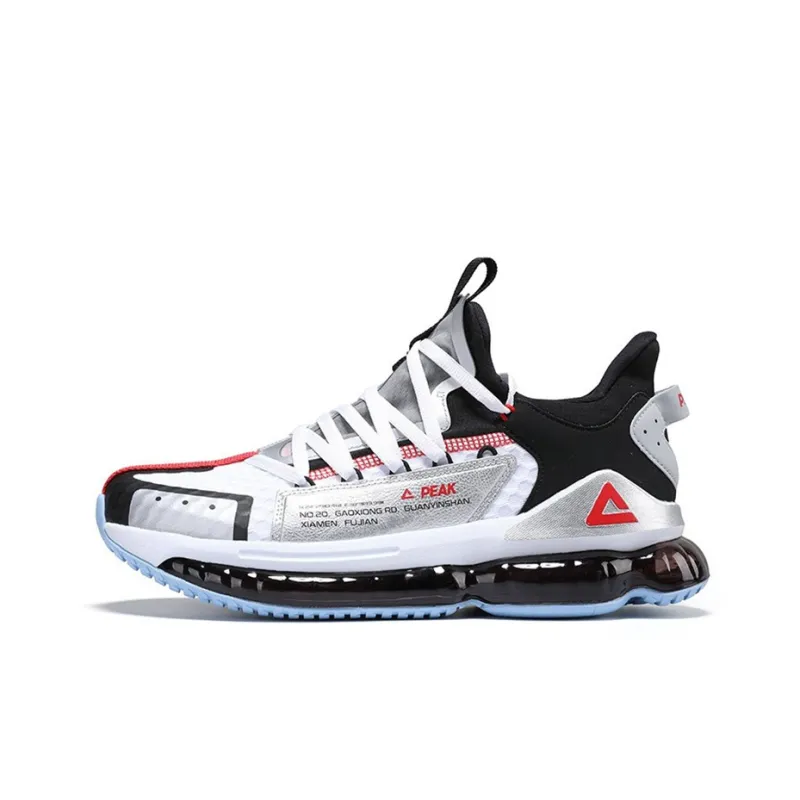 PEAK Air Cushion Cushioning Anti Slip And Wear Resistant Low Top Running Shoes Men's Silver Black-0