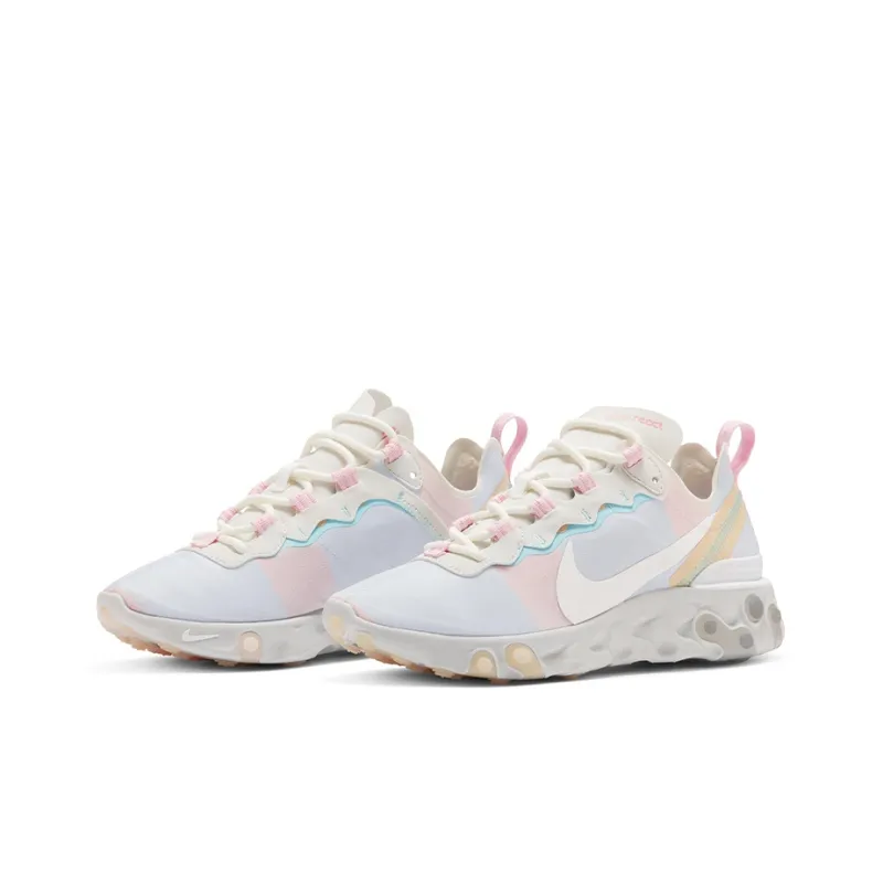 Nike React Element 55 White Crimson Gold Women's-2