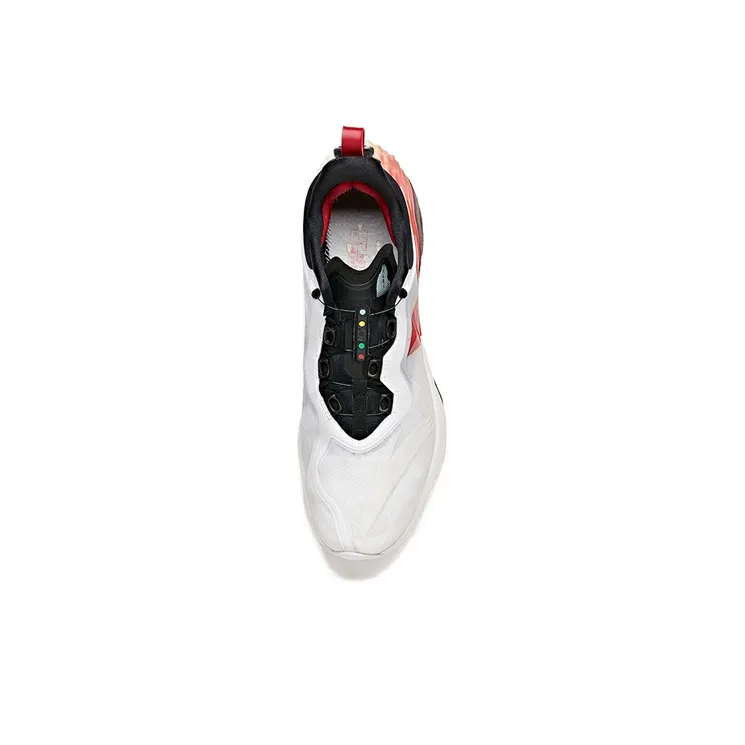 Anta Cushioned Slip-Resistant Coverage Low-Top Running Shoes Men's Red White-2