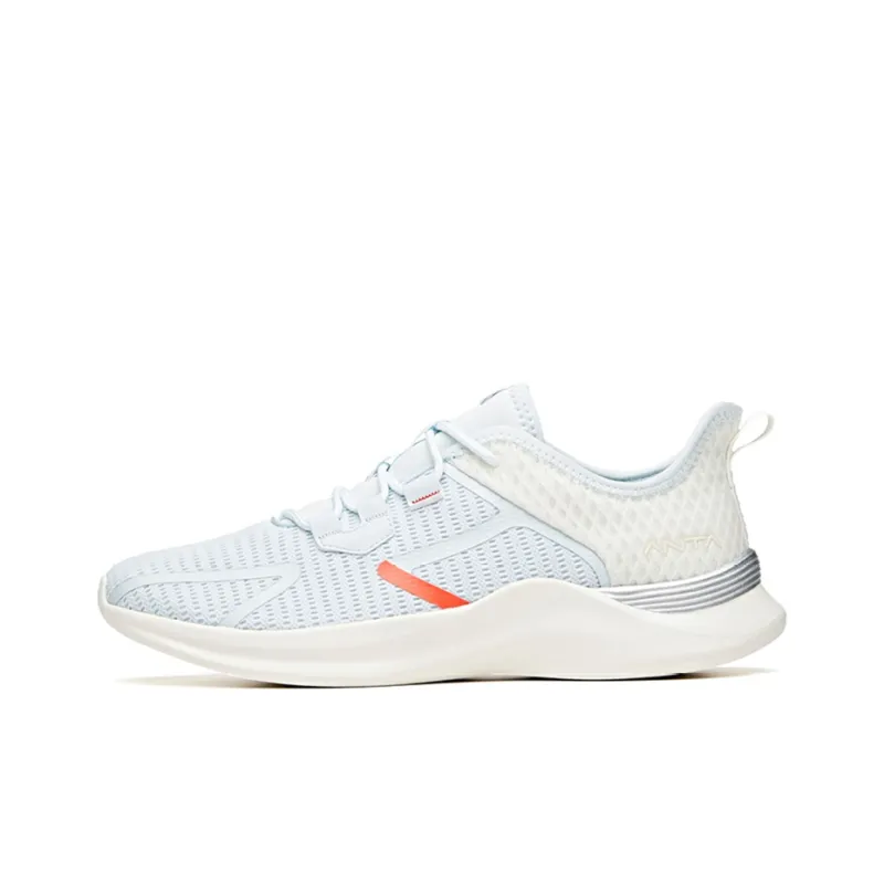 Anta Running Collection Cushioned Slip-Resistant Abrasion-Resistant Low-Top Running Shoes Men's Gray White-0