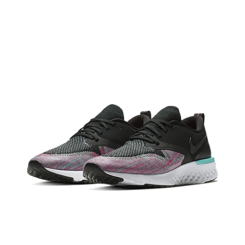 Nike Odyssey React 2 Flyknit Black Hyper Jade Ember Glow Women's-2