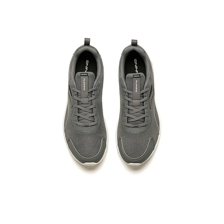 Anta Shock Absorbing, Non Slip, Wear Resistant, Breathable And Lightweight Low Top Running Shoes Men's Gray-2