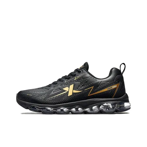 XTEP Generation 1 Air Cushion Running Shoes Men Low-Top Black/Gold