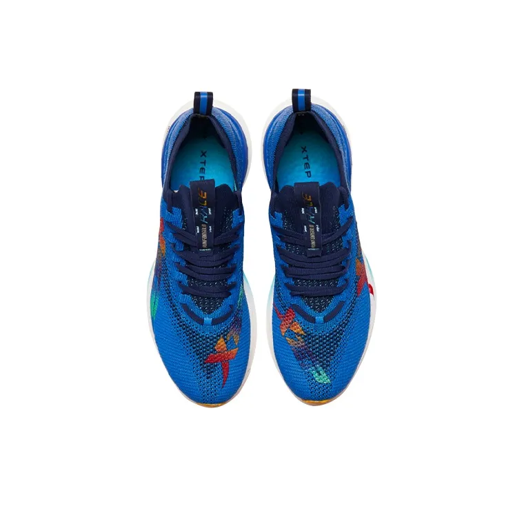 XTEP Swift 160X Shock Absorbers With Slip Resistant Features Low Top Running Shoes Men's Blue Red-2