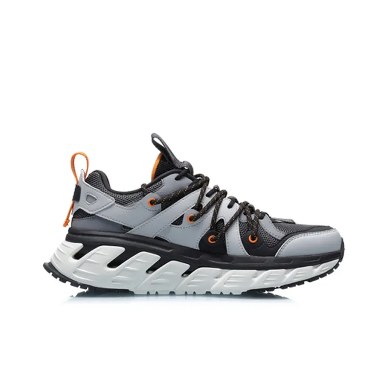 LiNing Flying Wing Slip Resistant, Breathable, Lightweight Low Top Running Shoes Men's Black Gray-1