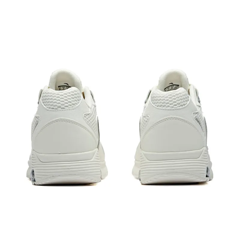 Anta Cushioning Slip Resistant Rebound Breathable Low Top Running Shoes Men's Silver White-3