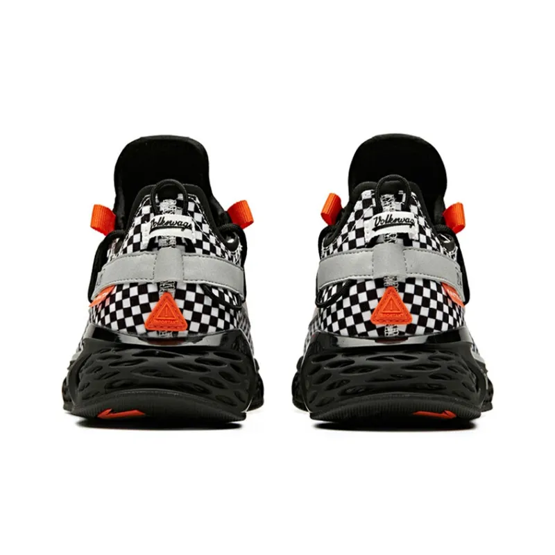 Anta Cushioning Slip Resistant Rebound Lightweight Low Top Running Shoes Men's Black White Orange-3