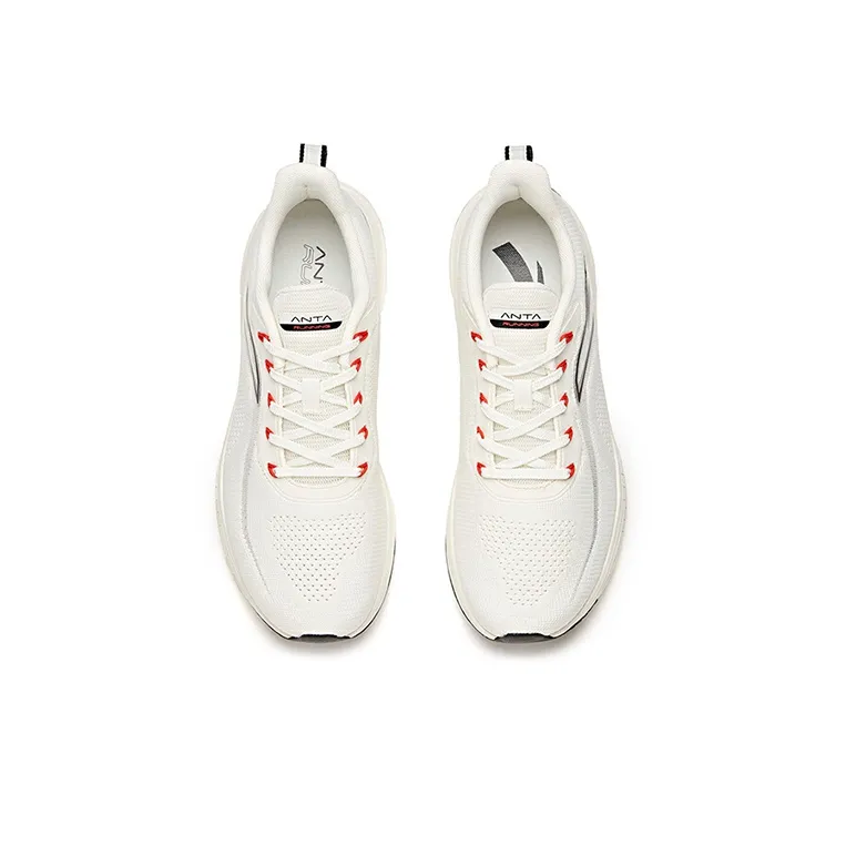 Anta Cushioned Wear Resistant Breathable Low Top Running Shoes Men's White-3