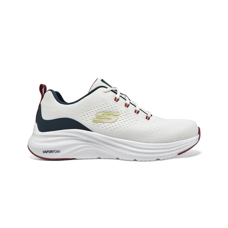 Skechers Vapor Foam Cushioning Anti Slip And Wear Resistant Low Top Casual Shoes Men's White Blue And Gold-1