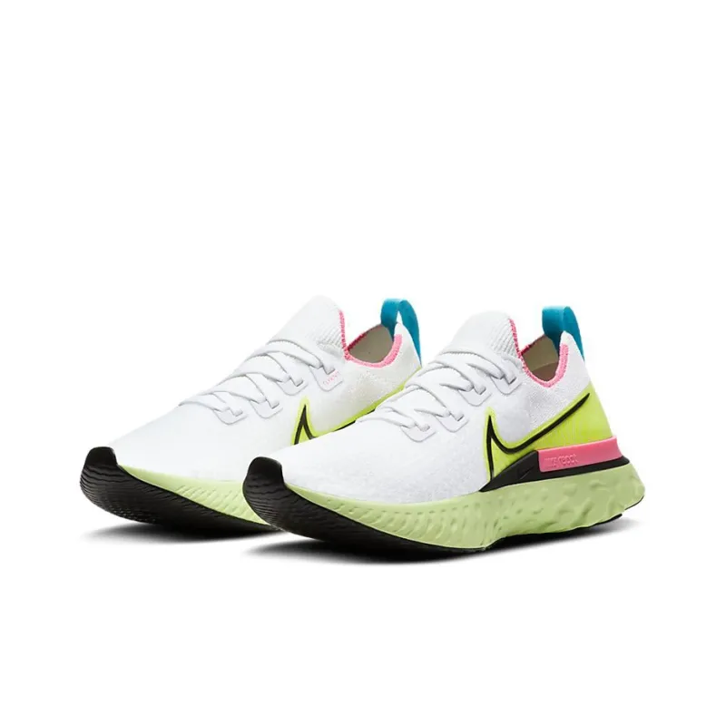 Nike React Infinity Run Flyknit White Volt Pink Blast Women's-2