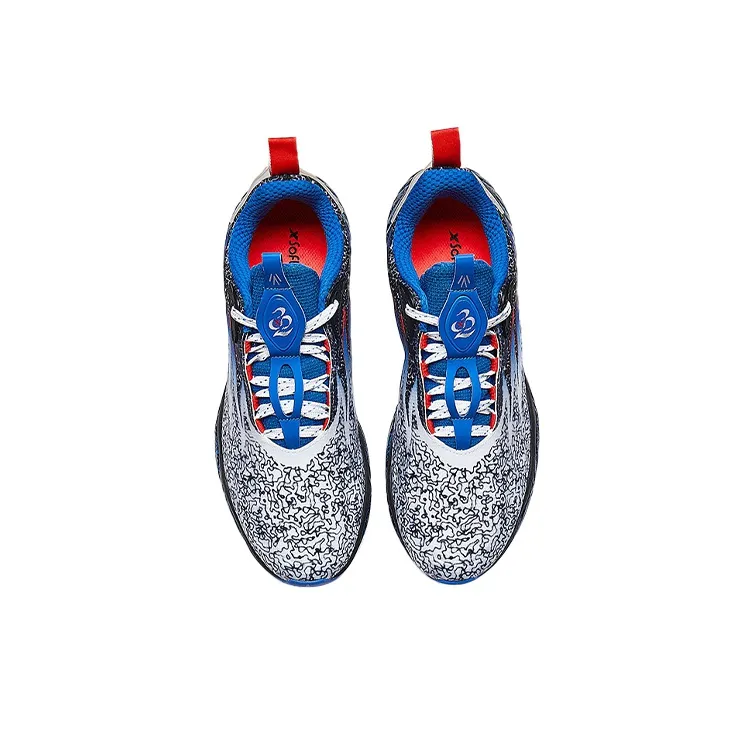 XTEP Windfire 22 Shock Absorbers With Slip Resistant Features Low Top Running Shoes Men's White Blue-2