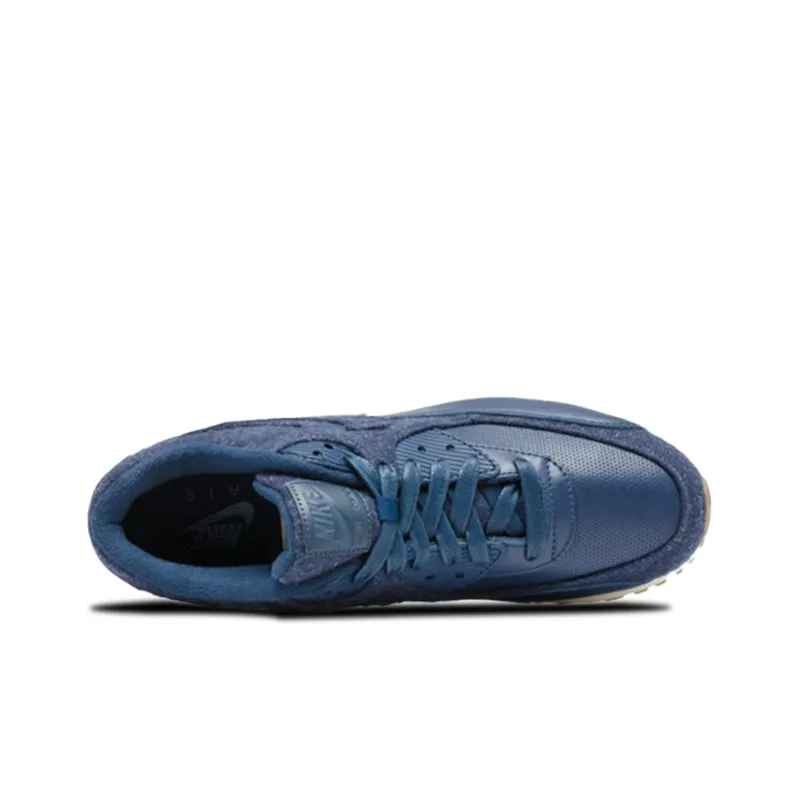 Nike Air Max 90 Cushioned Slip Resistant Coverage Low Top Running Shoes Men's Dark Blue-3