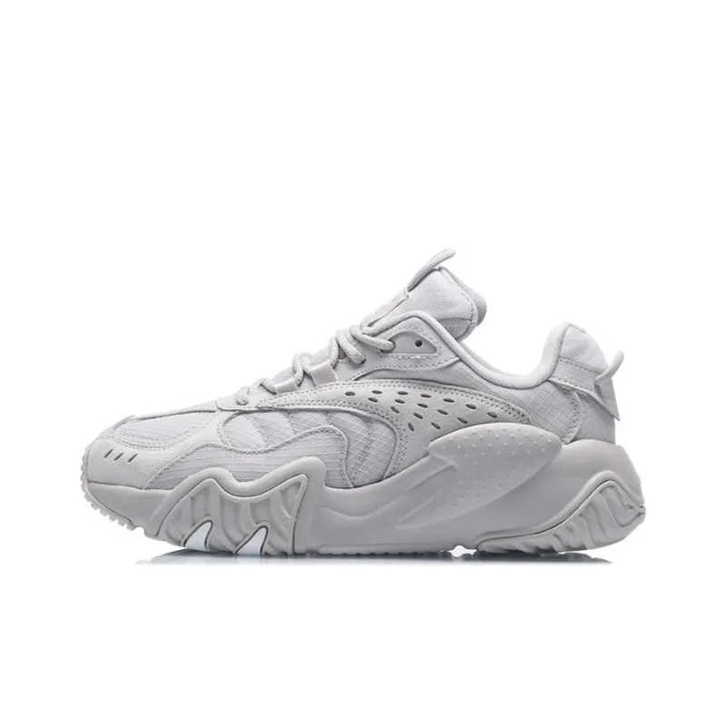 LiNing Cat Paw Lite Cushioning Anti Slip And Wear Resistant Low Top Running Shoes Women's Gray-0