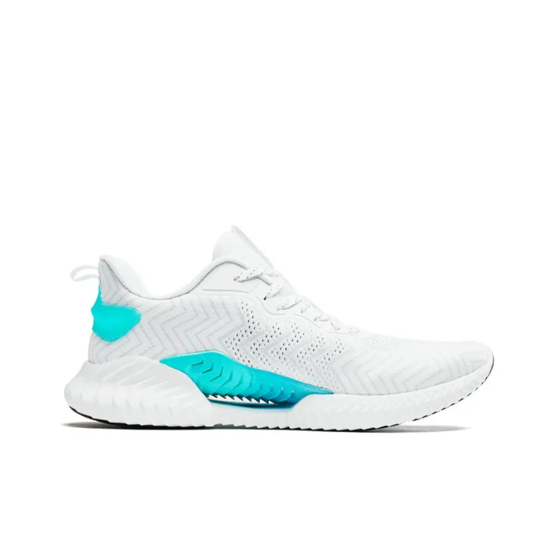 XTEP Cushioned Slip-Resistant Breathable Low-Top Running Shoes Men's White Gray-1