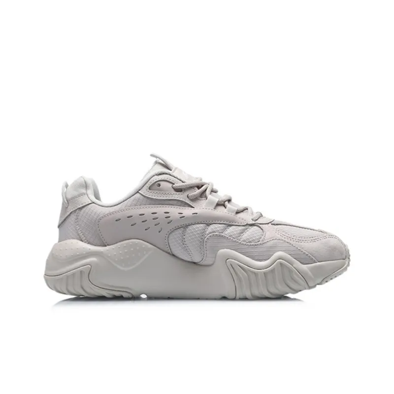 LiNing Cat Paw Lite Shock Absorbers With Slip Resistant And Abrasion Resistant Properties Low Top Running Shoes Gray-1