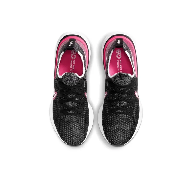 Nike React Infinity Run Flyknit 'Black Pink Blast' Women's-3