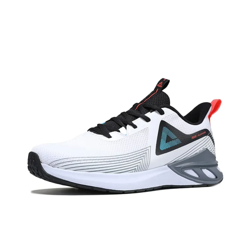 PEAK Shock Absorbers Slip Resistant, Abrasion Resistant, Breathable Low Top Casual Running Shoes Men's White Black-2