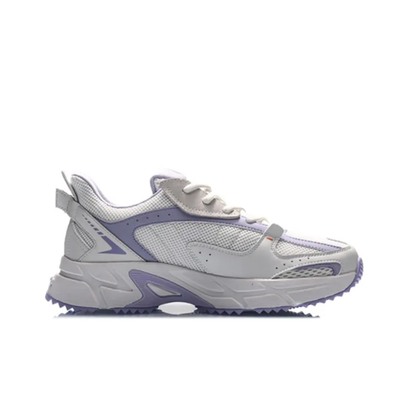 LiNing Anti Slip Wear Resistant Low Top Casual Running Shoes Women's Bad Little Purple-1