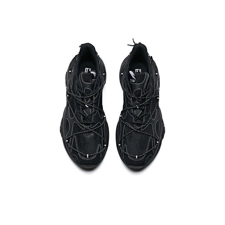 Anta Cushioned Slip-Resistant Abrasion-Resistant Breathable Low-Top Running Shoes Men's Black-2