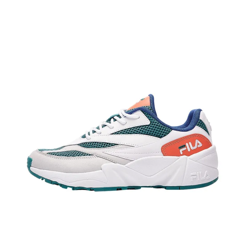 FILA FUSION Cushioning Anti Slip Wear Resistant Breathability Low Top Shoes Women's White Green-0