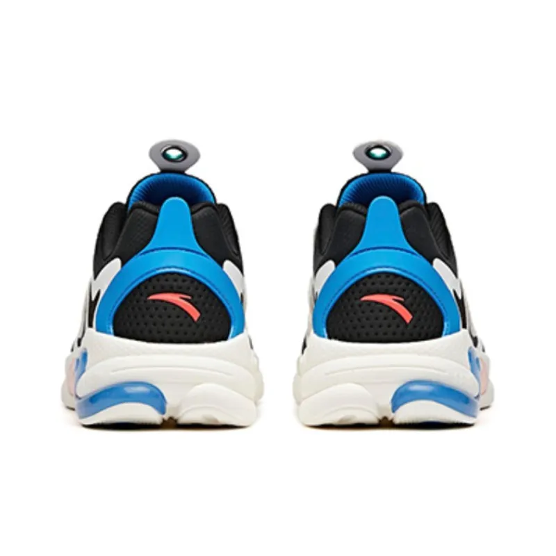 Anta Cushioned Slip-Resistant Low-Top Running Shoes Men's Black White Blue-3