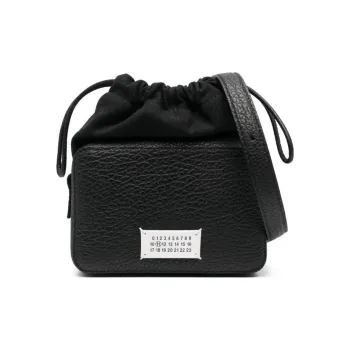 Maison Margiela Logo Patch Ruched Shoulder Bag